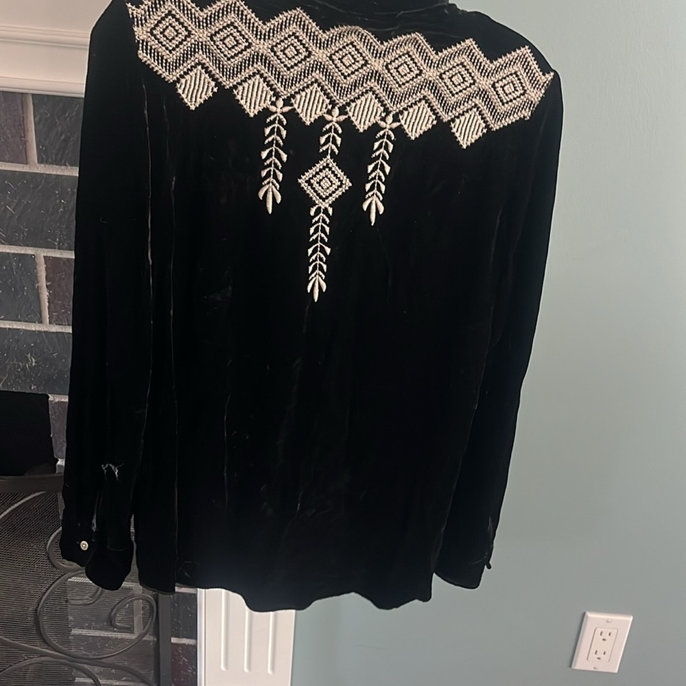 JOHNNY WAS Western Velvet Top - Picture 11 of 16